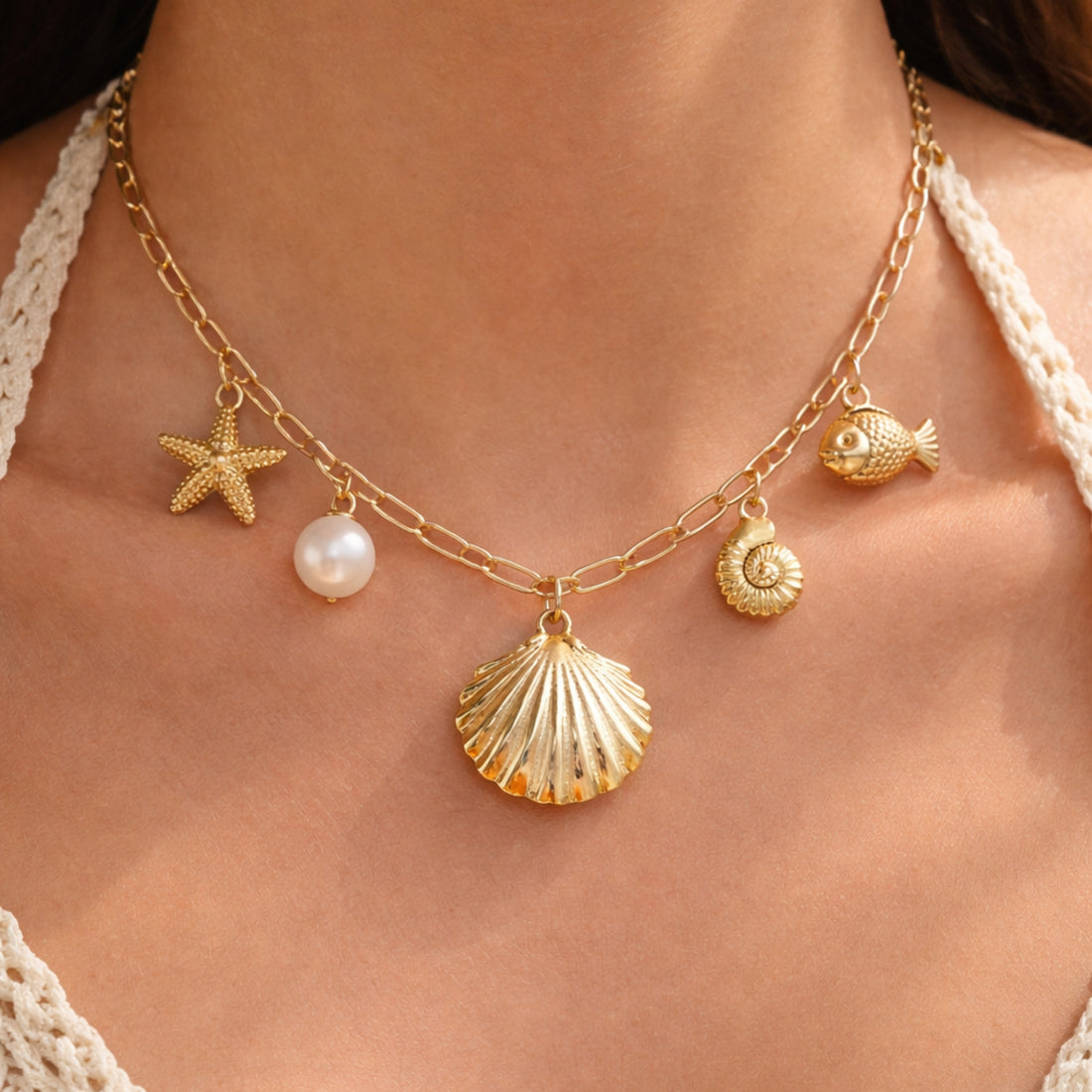 Ocean Charm Layered Necklace