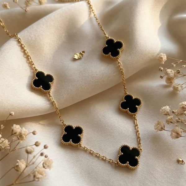 Midnight Clover Necklace