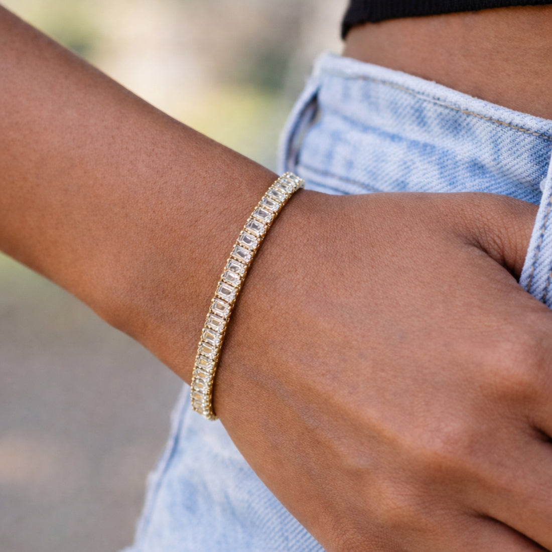 Crystal Line Tennis Bracelet